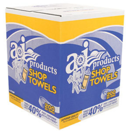 A & I PRODUCTS Shop Towel, 10" X 12";  Case Of 6, 200 Count Card Board Boxes 26.5" x17.5" x11" A-ST200B-6